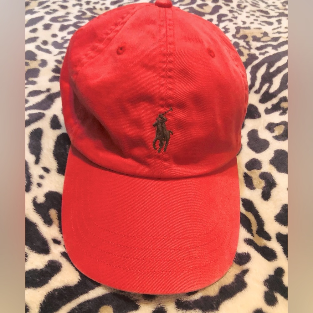 Vintage polo ball cap with leather strap